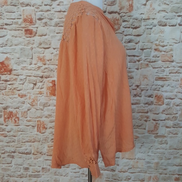 New Free People Peach The Best Button Down Blouse - Picture 5 of 8